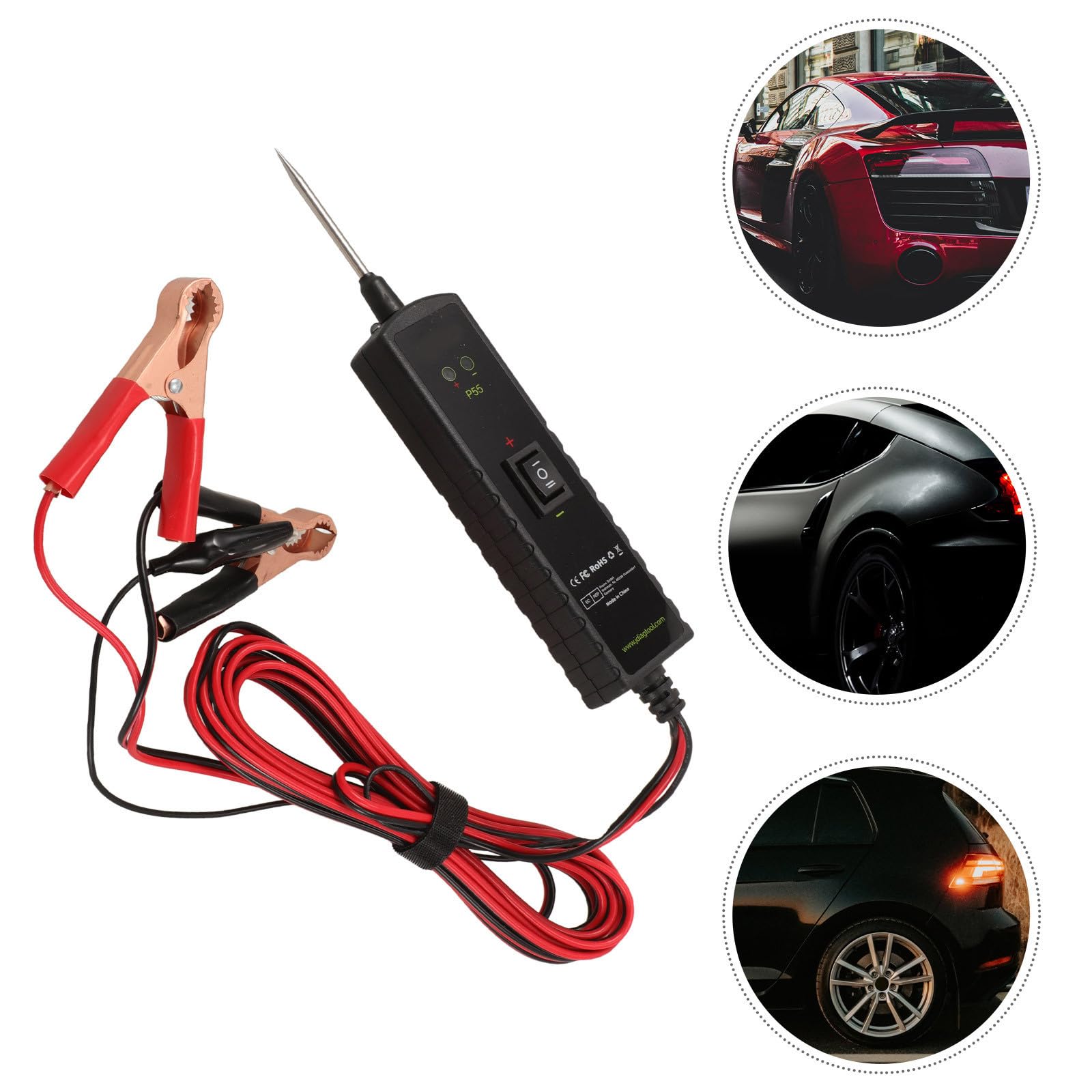 Comprobador de Circuitos Eléctricos para Coche, 12-24v, Metal
