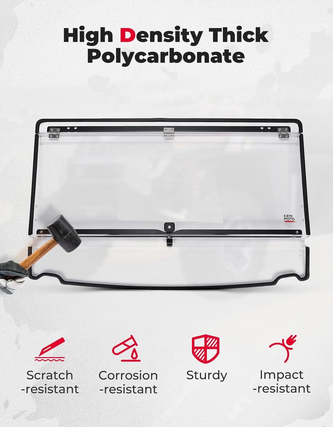 KEMIMOTO 2-IN-1 Flip Windshield Compatible with Ranger 1000, Scratch Resistant Fold Front Windshield Compatible with Polaris Ranger XP 900/1000/ Crew XP 1000/ Diesel 2014-2026 - Image 5