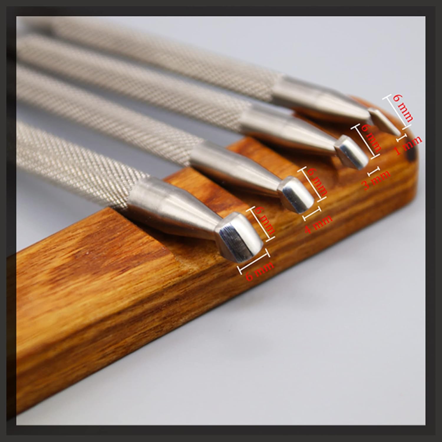 Leather Stamping Tool Beveling Undercut Beveler Stamps 304 Stainless Steel Carving DIY LeatherCrafts Tools (Full Set, 4pcs (XS+S+M+L))