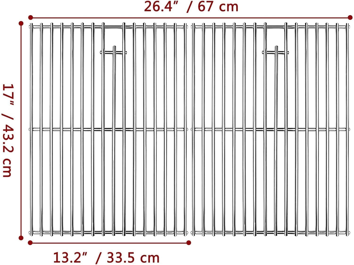 uniflasy parts for nexgrill replacement 4 & 5 burner gas grills stainless steel burner tubes,heat plates igniters 17" stainless cooking grates fits nexgrill 720-0830h, 720-0783e, 720-0888 17'' x 26.4'' +heat plate + burner