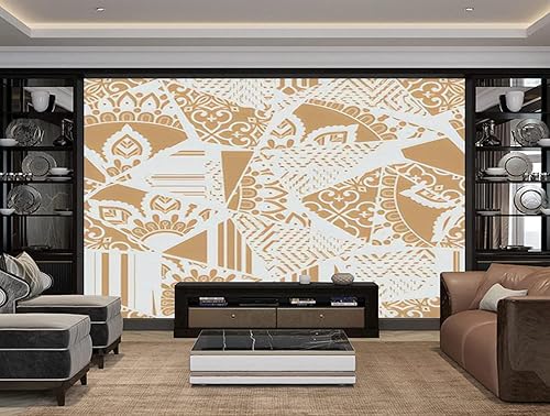 Miniatura 4 de Mural de lienzo moderno 3D dibujado a mano con flores caprichosas para jardín, patrón sin costuras, moderno, primavera, despegar y pegar,