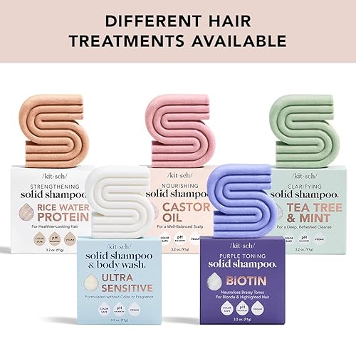 Miniatura 6 de Kitsch Barra de champú 2 en 1 y gel de baño – Ultra sensible, vegano y natural, fórmula de 5 ingredientes en barra de jabón para cabello y cuerpo –