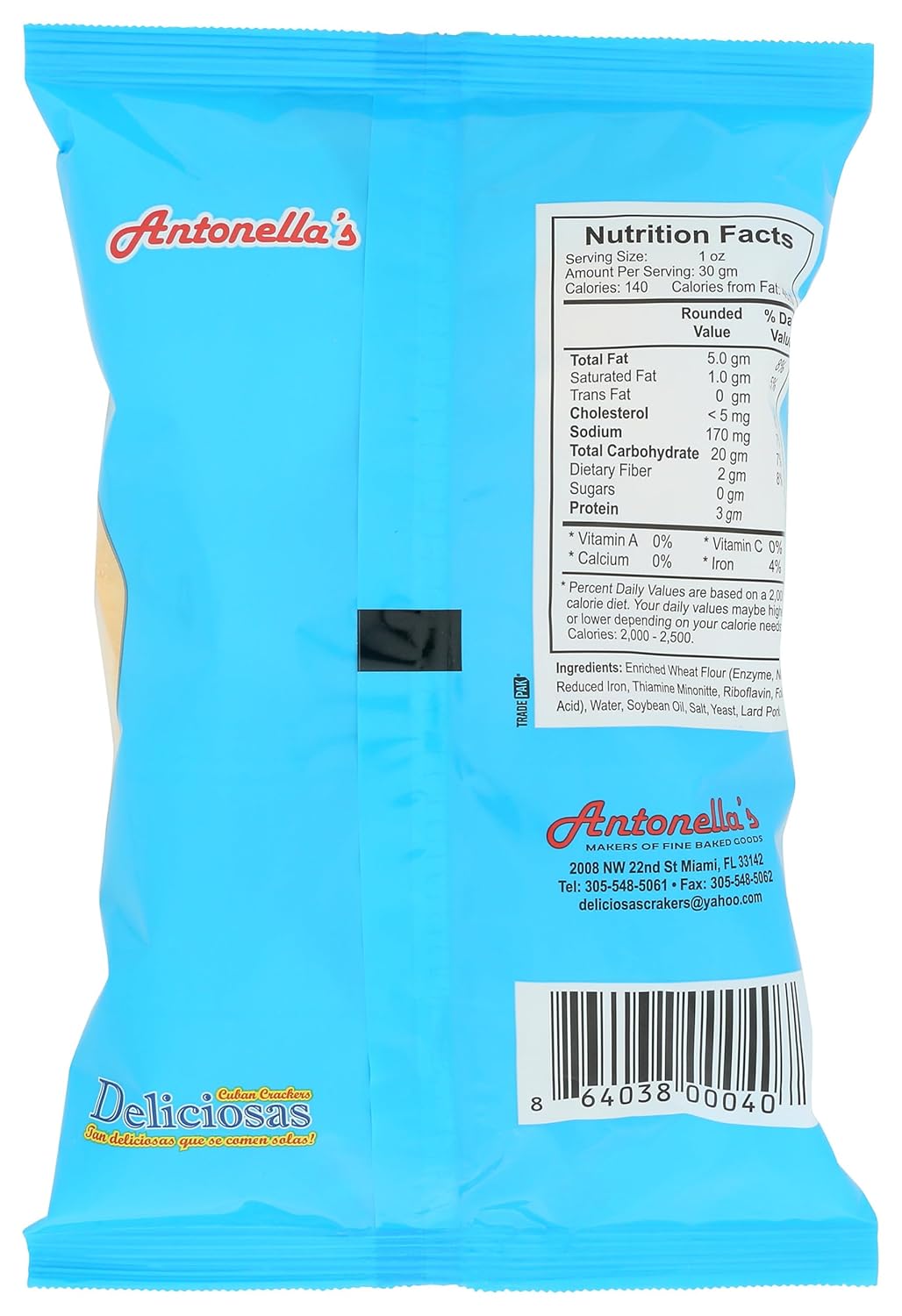 Antonella's Deliciosas Cuban Crackers, Zero Sugar, 7 Ounces (Pack Of 24)