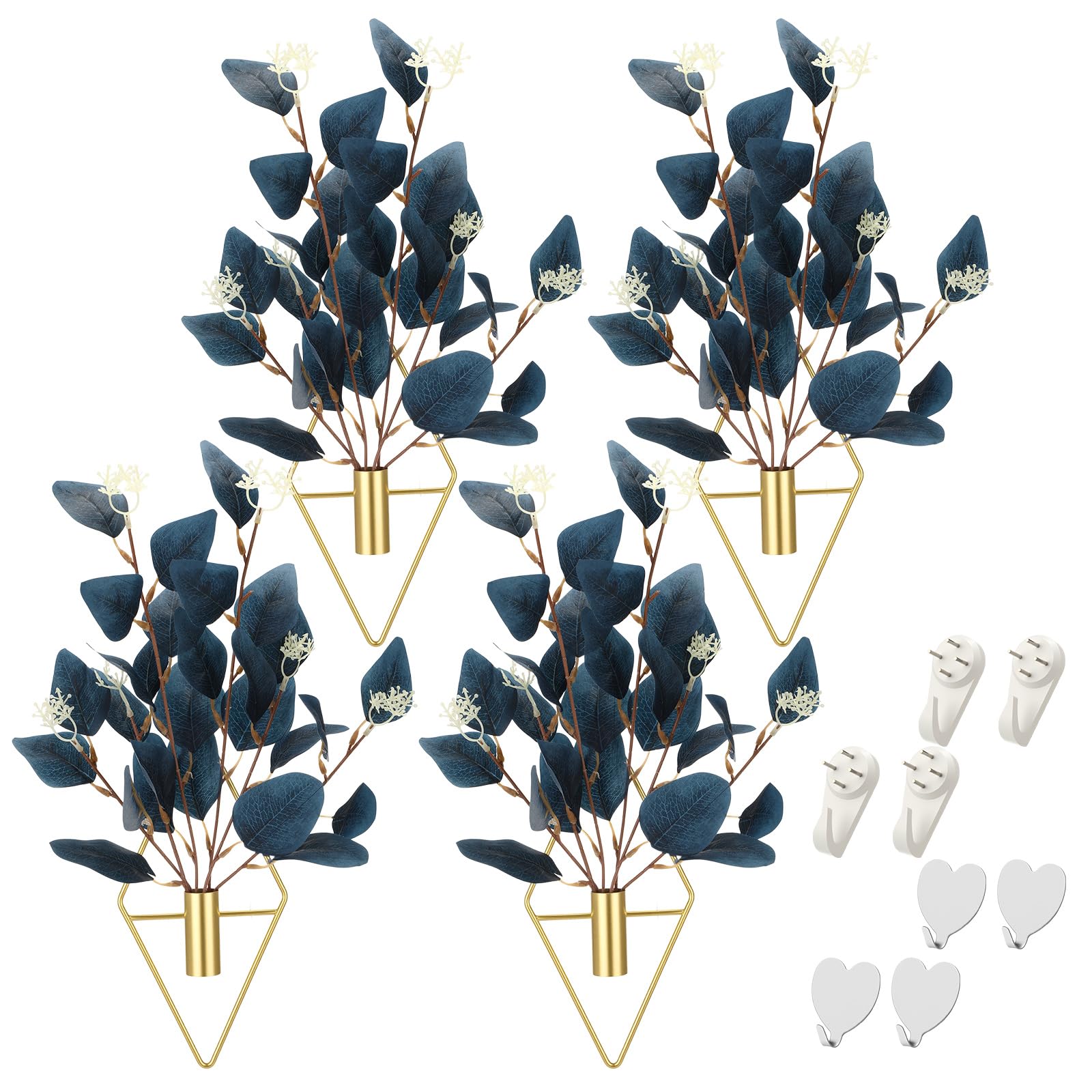 Pots de fleurs à suspendre en métal suspension plante artificielle eucalyptus bleu