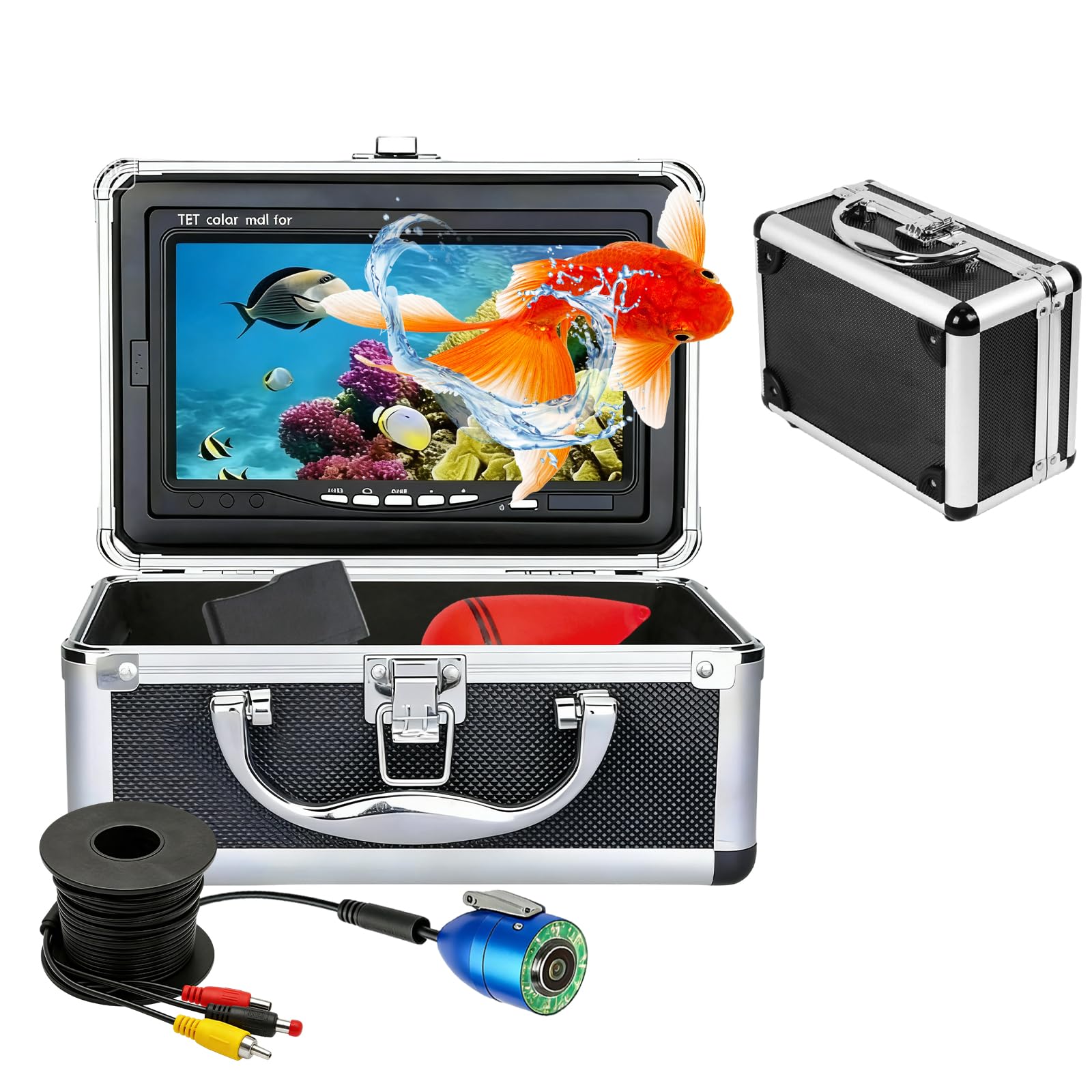 Bekasa 7 inch Underwater Fishing Camera, 10000mAh Portable Fish Finder LCD Monitor with 30m Cables Fishing Underwater Camera Waterproof 1200TVL LED+Night Vision for Lake, Ice Fishing