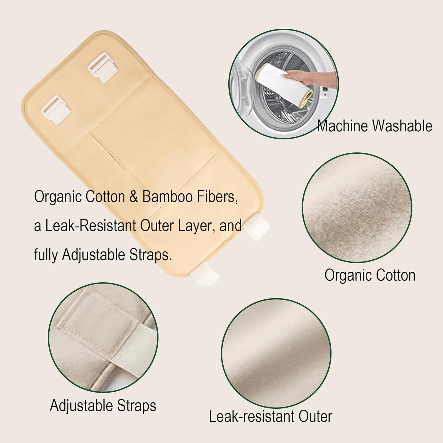 Eden Labs Castor Oil Pack Wrap for Stomach, Organic Cold Pressed Castor Oil for Detox, Reusable Pads, Leak-Resistant Adjustable Elastic Straps, Durable Comfortable Pack Wraps (1)