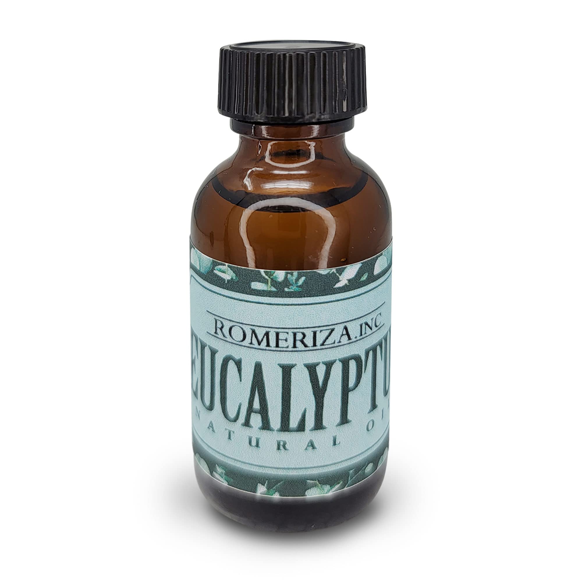 Eucalyptus Essential Oil, Natural Oil for Relaxation Multiple Benefits, Good for Making or Use - Body Soap, Candles, Lotion, Diffuser,& More 1oz Amber Glass Bottles Romeriza.Inc
