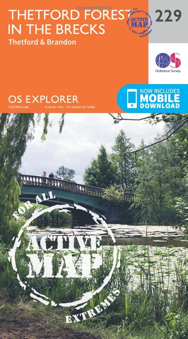 Thetford Forest in the Brecks: 229 (OS Explorer Active Map)