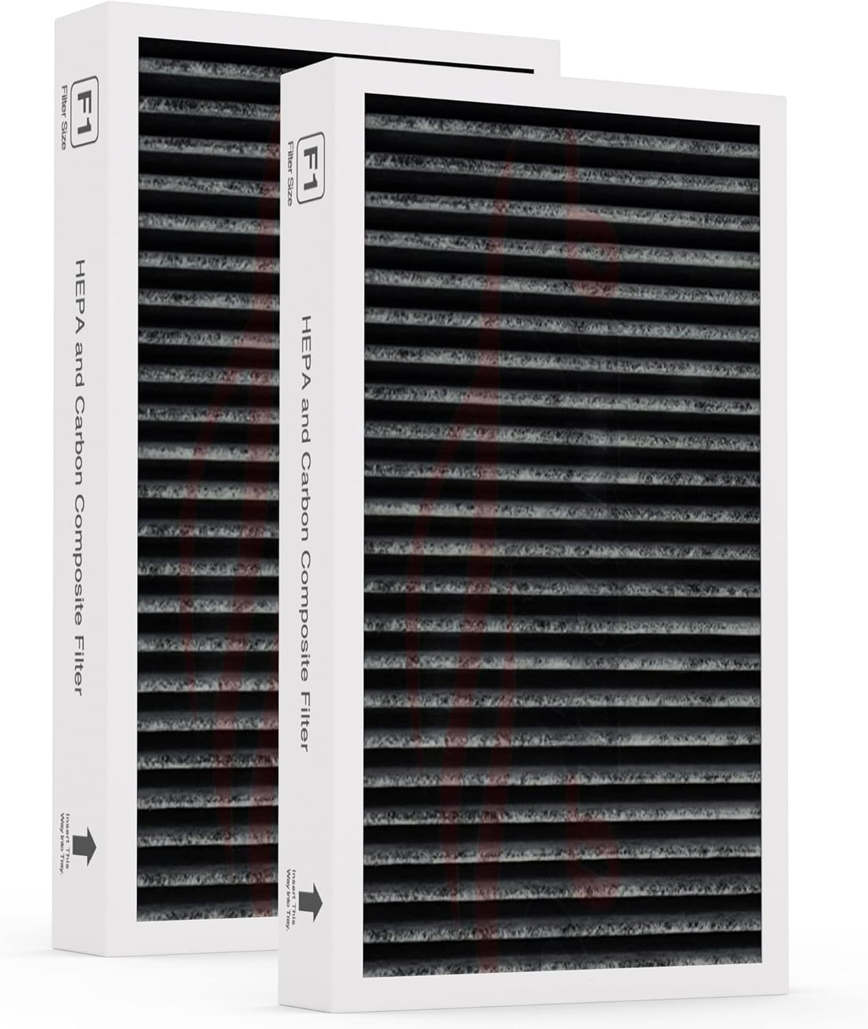 F1 Paquete de 2 filtros de repuesto HEPA de carbono H13, compatible con purificador de aire Filtrete 3M C01 T02, eliminación de olores