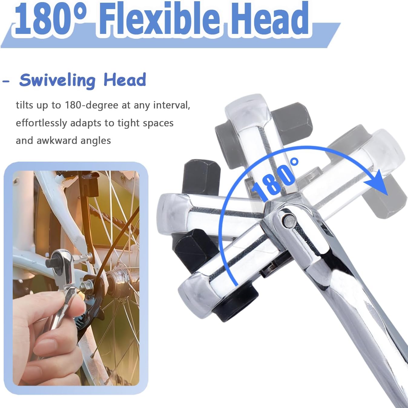 Mesee 1/4" Drive Ratchet Wrench, 2-In-1 Hex Bit Driver & Socket Wrench Flex Head Ratchet 72-Tooth Reversible Ratchet Wrench Mini Ratcheting Spanner Hand Repair Tool