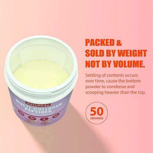 Miniatura 7 de Polvo de péptidos de colágeno múltiple de 0.35 onzas  Polvo de proteína de colágeno hidrolizado tipo I, II, III, V, X con biotina, ácido