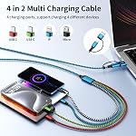 Cruise Essentials 2026 4 in 2 Multi Charging Cable with Dual Type C Port, USBA/C Charging Cords for Multiple Devices,Travel Phone Charger Cord for iPhone 17-11/Galaxy/Tablets/PS Home,Office,2Pack 5FT | Dual Type C Port Phone Charger Cord for Multiple