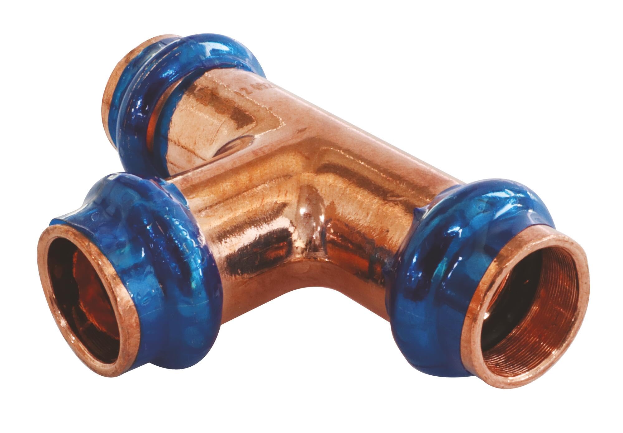 SOMATHERM FOR YOU, Té égal cuivre à sertir FFF Ø16 - Raccord à sertir certifié ATEC et QB - Joint d'étanchéité EPDM - Pression max 16 bars - Température max 95°C - Profil V