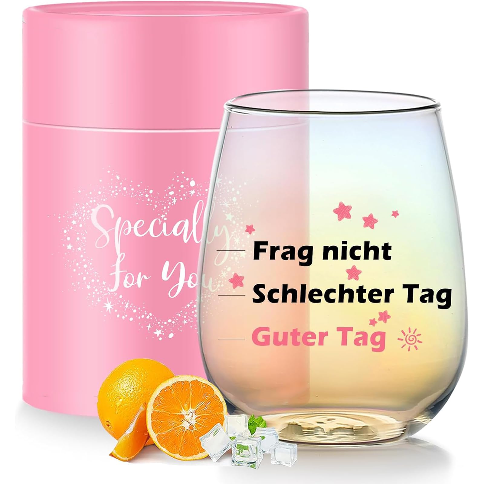 Lustige Geschenke für Frauen Irisierend Weinglas Gravur Guter Tag Schlechter Tag Geburtstagsgeschenk für Frauen Kollegin Freundin Muttertagsgeschenke für Mama Hochzeitsgeschenke für Brautpaar