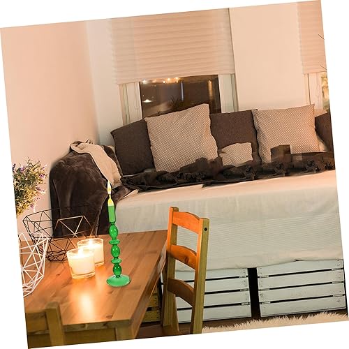 Miniatura 4 de BESPORTBLE Portavelas de cristal, portavelas cónico de vidrio, elegante candelabro de cristal, portavelas de vidrio decorativos para mesa de comedor