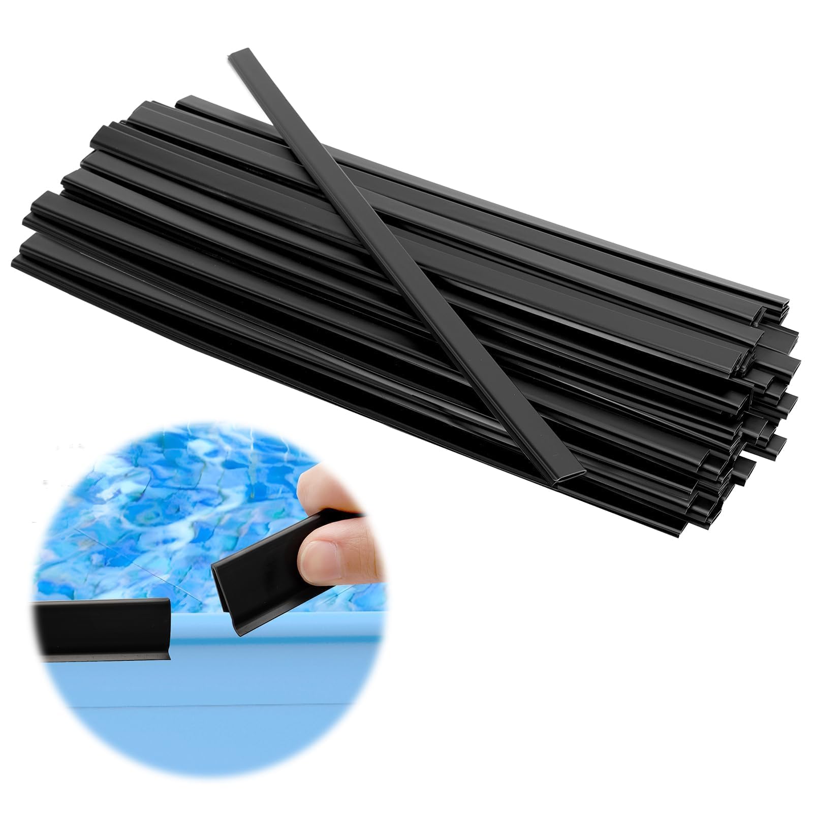 60PCS Coping Strips for Overlap Above Ground Pool Liner Coping Strips,Pool Coping Clips Replacement Kit for 24ft Round Pool-image-27
