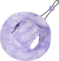 Vista 8 de Sombrero para mascotas con agujeros para las orejas, protector solar, gorra de béisbol adecuada para perros pequeños y medianos, sombrero de Rosa