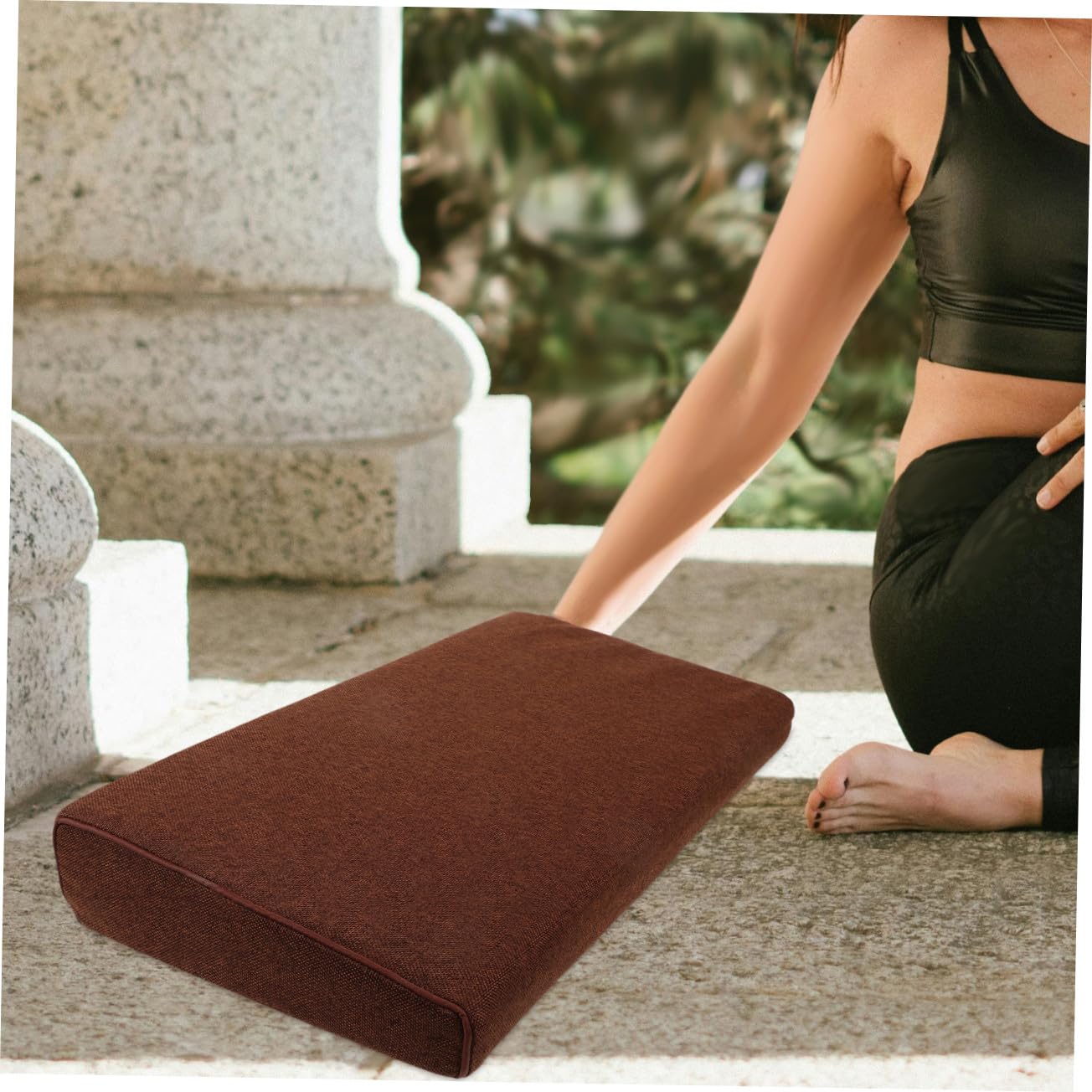 TOYANDONA Bequemes Bodenkissen aus Kokosfaser und Baumwolle Sitzkissen für Yoga und Meditation Langlebig Formstabil für Schlafzimmer und Yogaraum