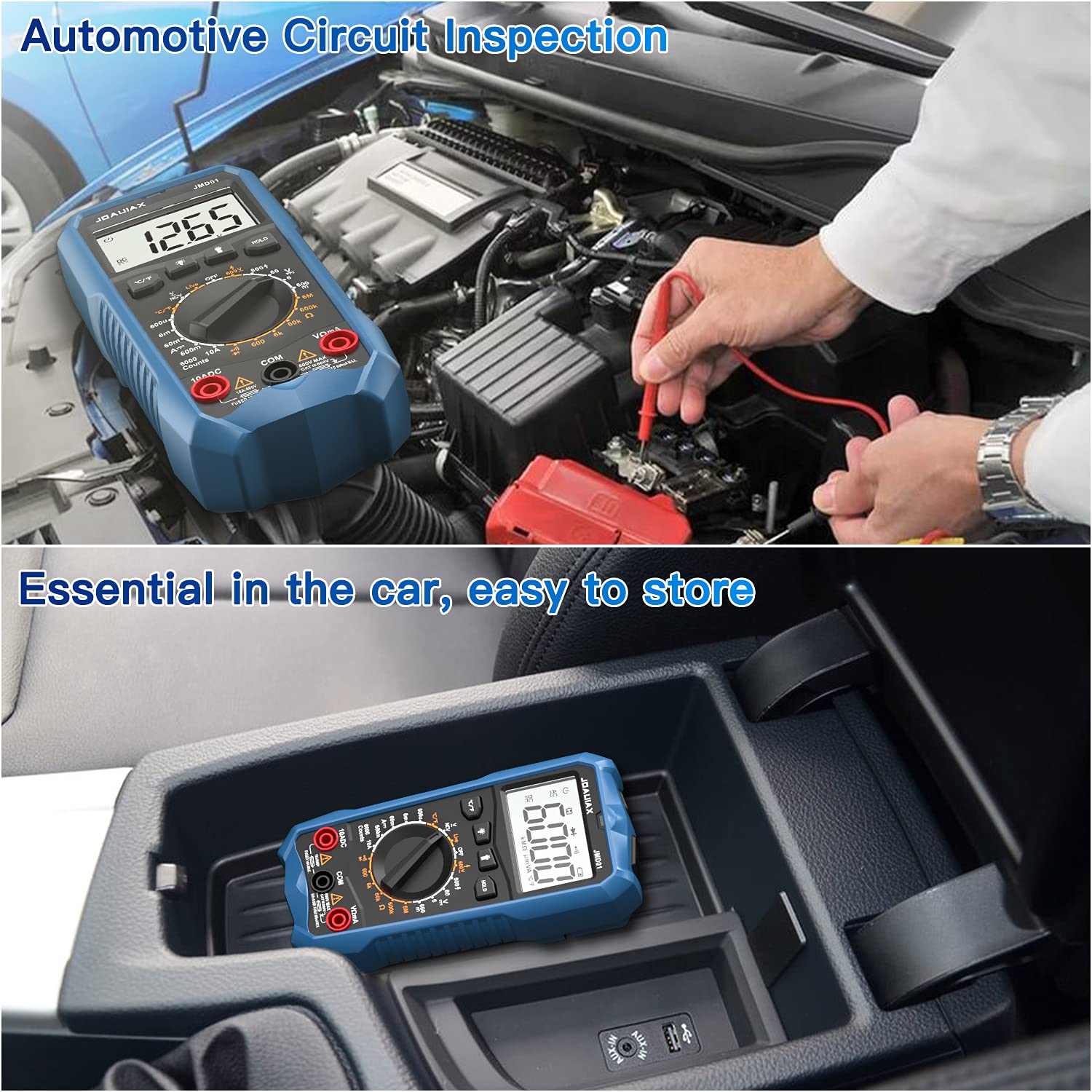 JOAUIAX Digital Multimeter Tester,6000 Counts AC/DC Voltage&DC Current