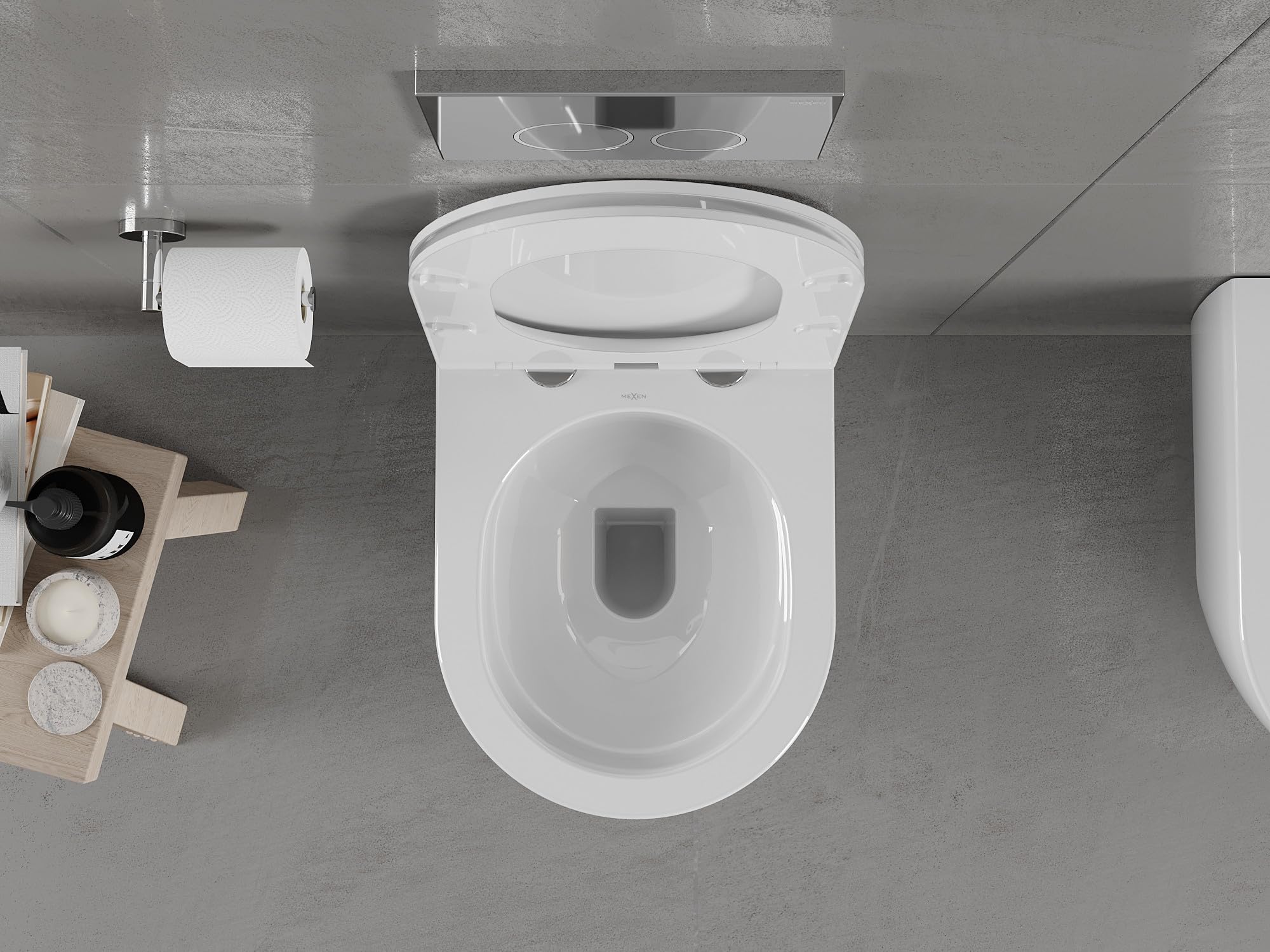 Mexen Carmen - Tavoletta WC Rimless con sedile slim soft-close in Duroplast bianco lucido