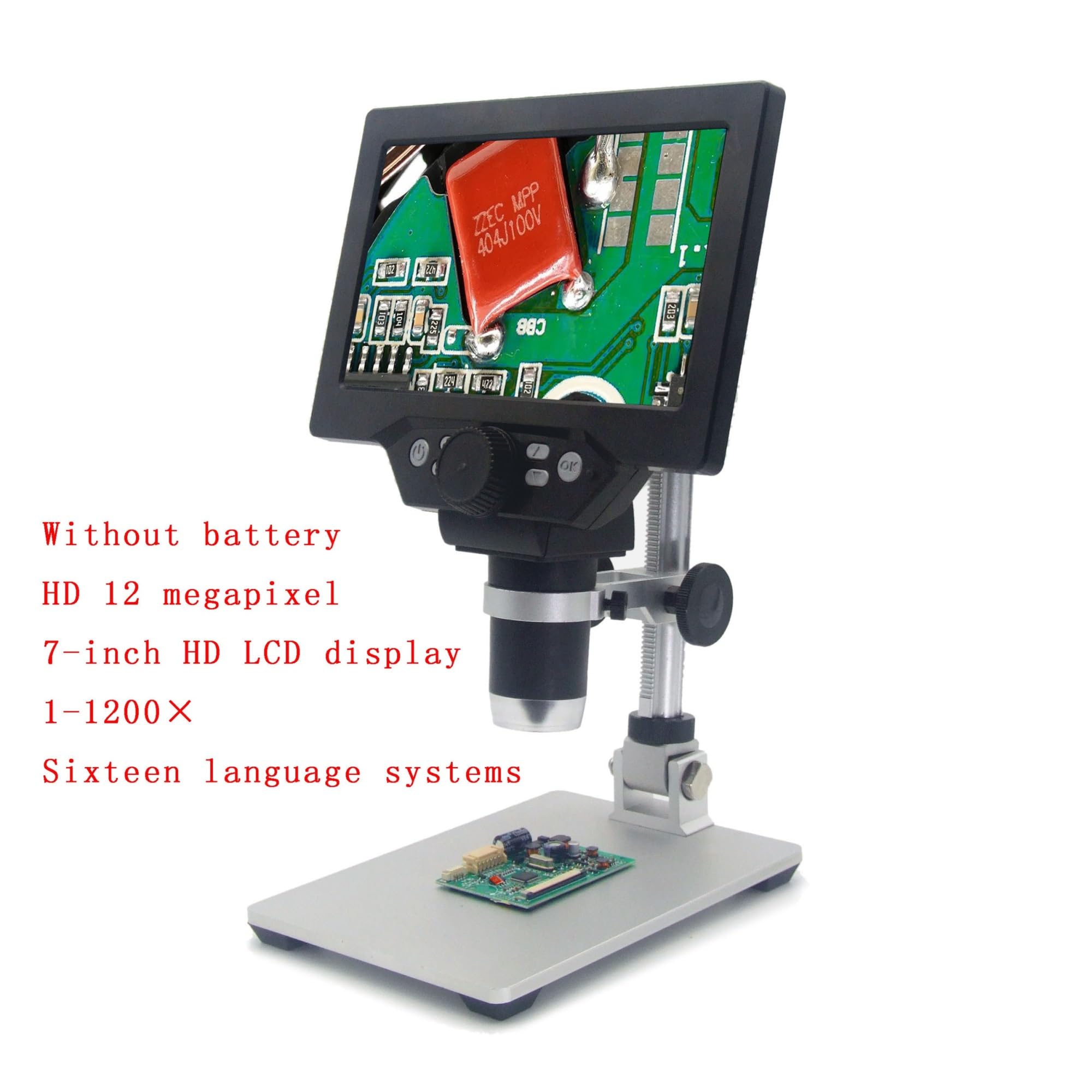 Microscopio, Scopio Digita 12MP 1-1200X Electrónico Digital For Soldadura Lupa De Amplificación Continua