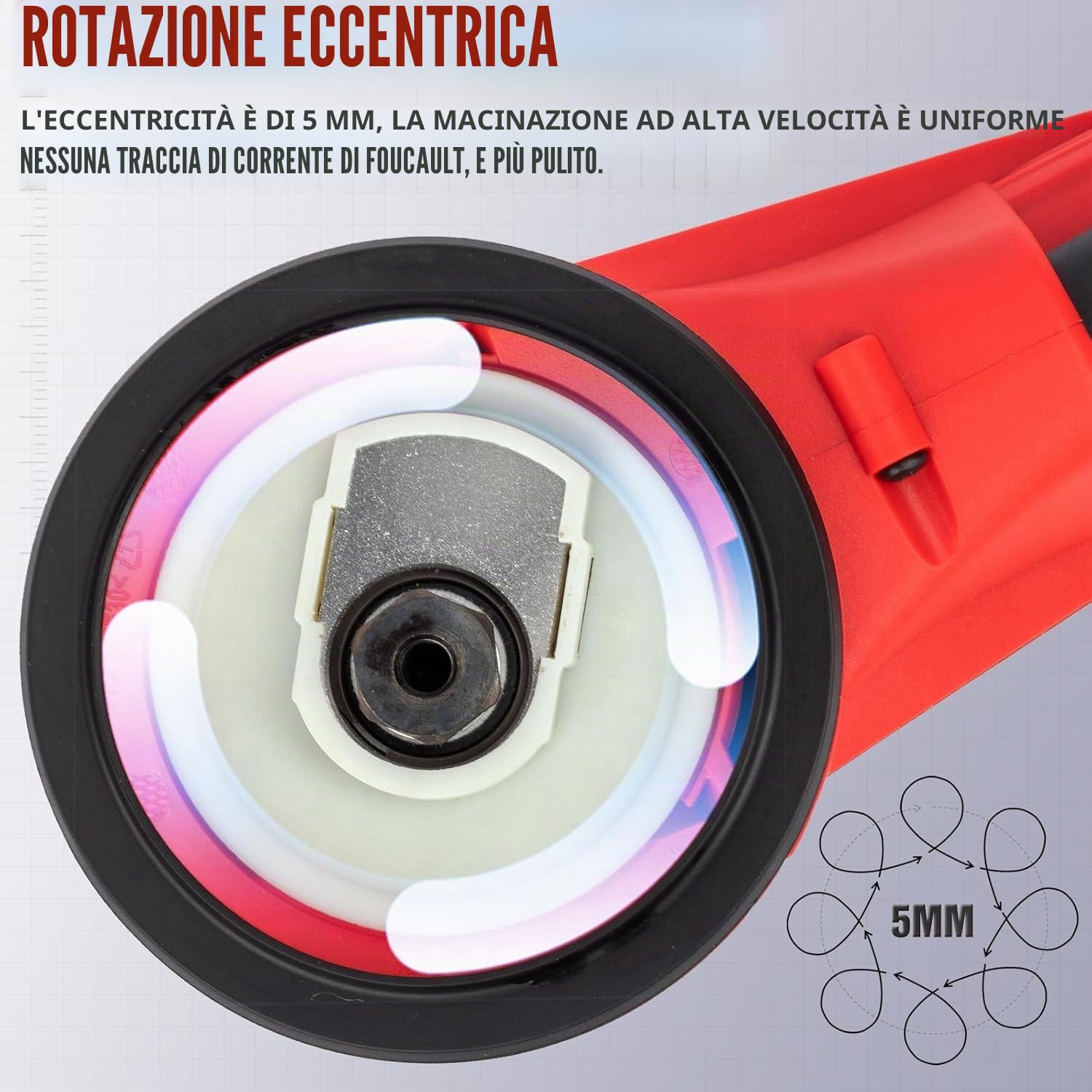 Autolock 125/150mm Levigatrice elettrica senza spazzole 1pcs | 350W levigatrice rotorbitale per legno,6 Velocità fino a 10.000 Giri/min, Per la lavorazione del legno e la Lucidatura