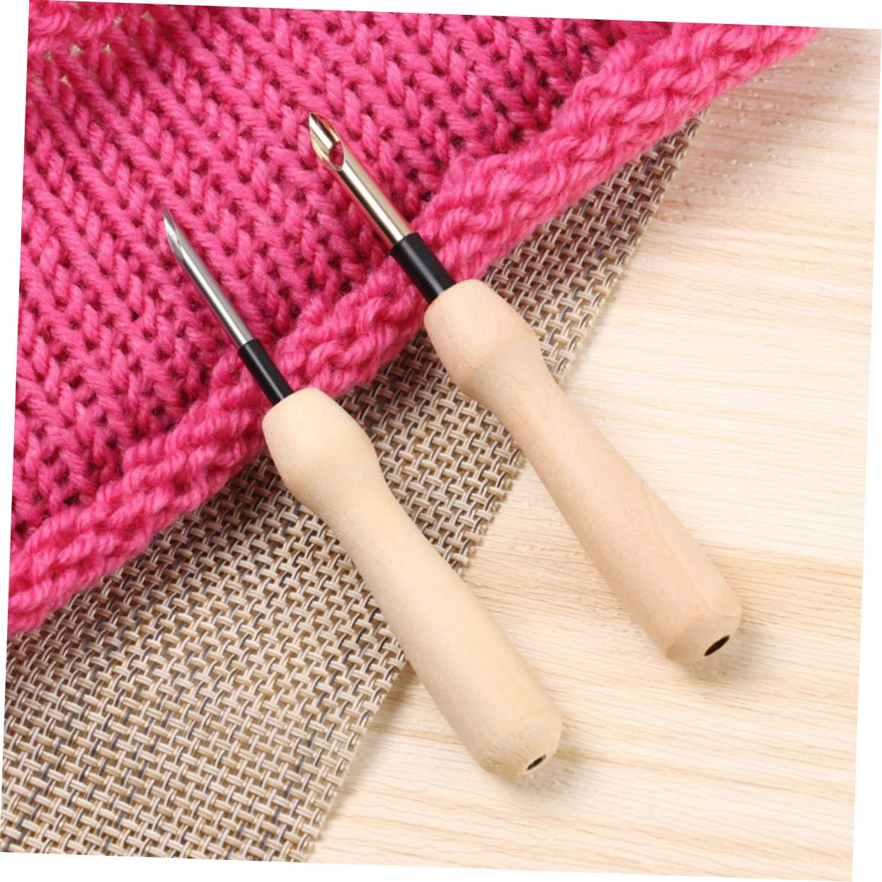 NUOBESTY 15 STK Stempel Stempel Sticknadel Stickerei-Nadelstift Sticknadeln Nadel-Kit Stricknadeln Embroidery Needle Stanznadel Nähnadeln Stickzubehör Punch-Needle-Kit für Anfänger Holz