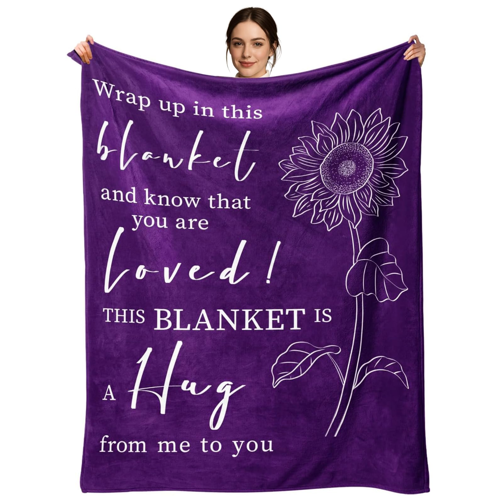 twirush Get Well Gift for Women, Hug/Healing Gifts Blanket 130x150cm, Thinking of You/Cancer Care/Sympathy/After Surgery Gifts for Boyfriend/Brother/Dad/Son