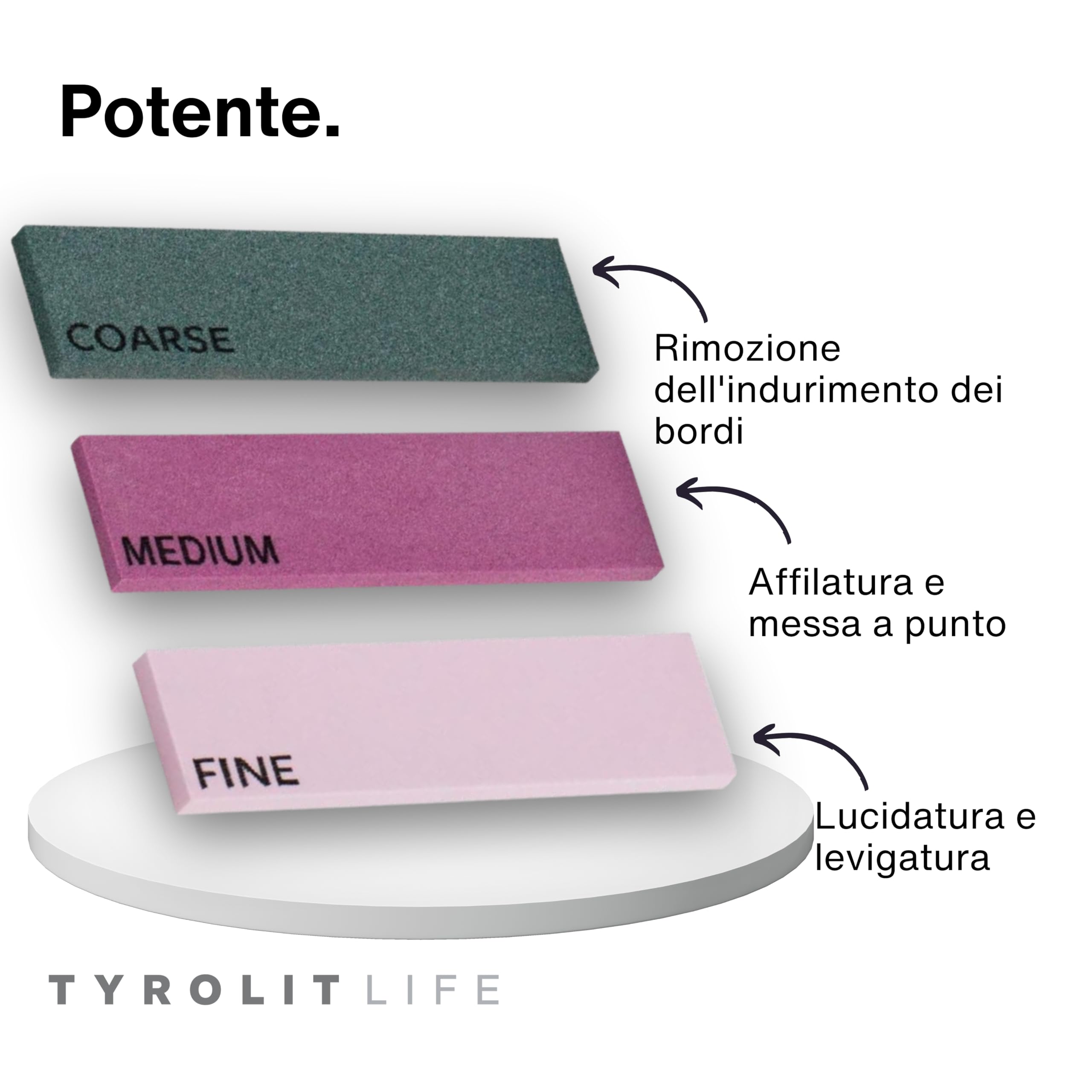 Tyrolit Life Sci e Snowboard Smerigliatrice per Bordi - Set di 3 lime in ceramica per potenti spigoli di snowboard e sci - Riparazione, smerigliatura e affilatura semplici