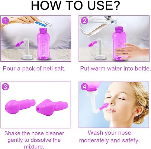 Vista 11 de Botella de lavado nasal, enjuague nasal Abnaok y riego nasal, botella de lavado nasal, dispositivo de riego nasal, perfecto para adultos y niños