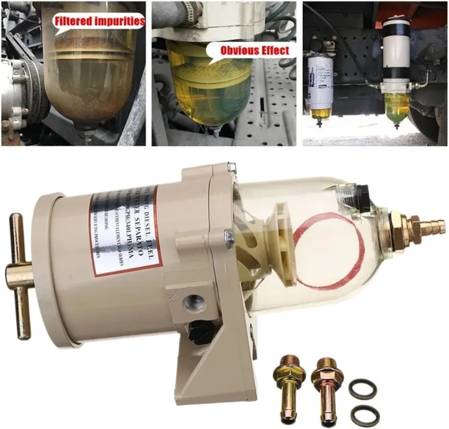 500FG 500FH fuel filter marine engine oil water separator 90GPH suitable for trucks large cars ships