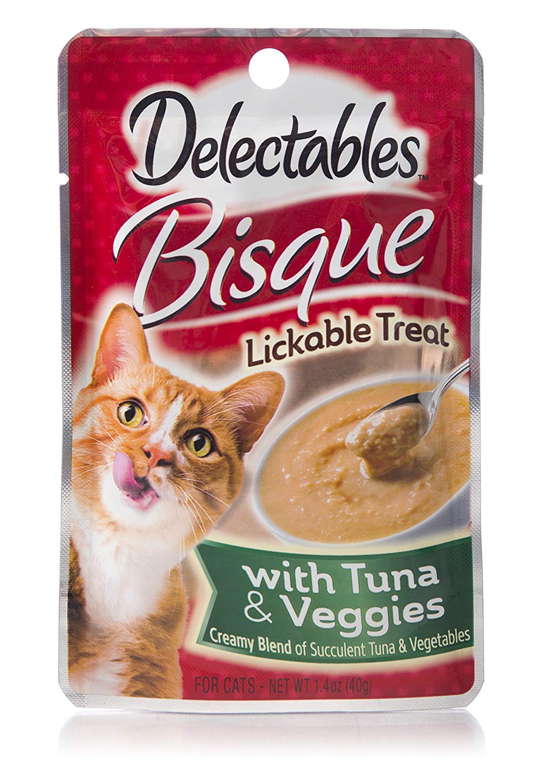 Delectables Bisque Lickable Wet Cat Treats - Tuna & Veggies, Pack of 12