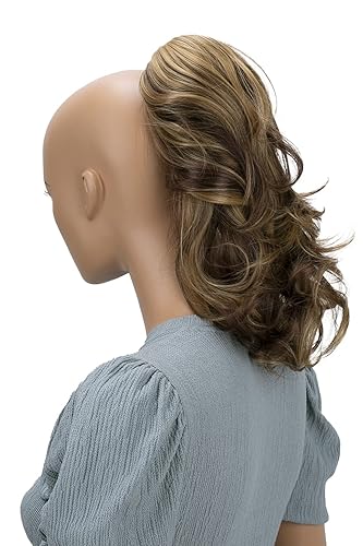 PRETTYSHOP - Extensión de cabello rizado voluminoso, cola de caballo de 14 pulgadas con clip, resistente al calor