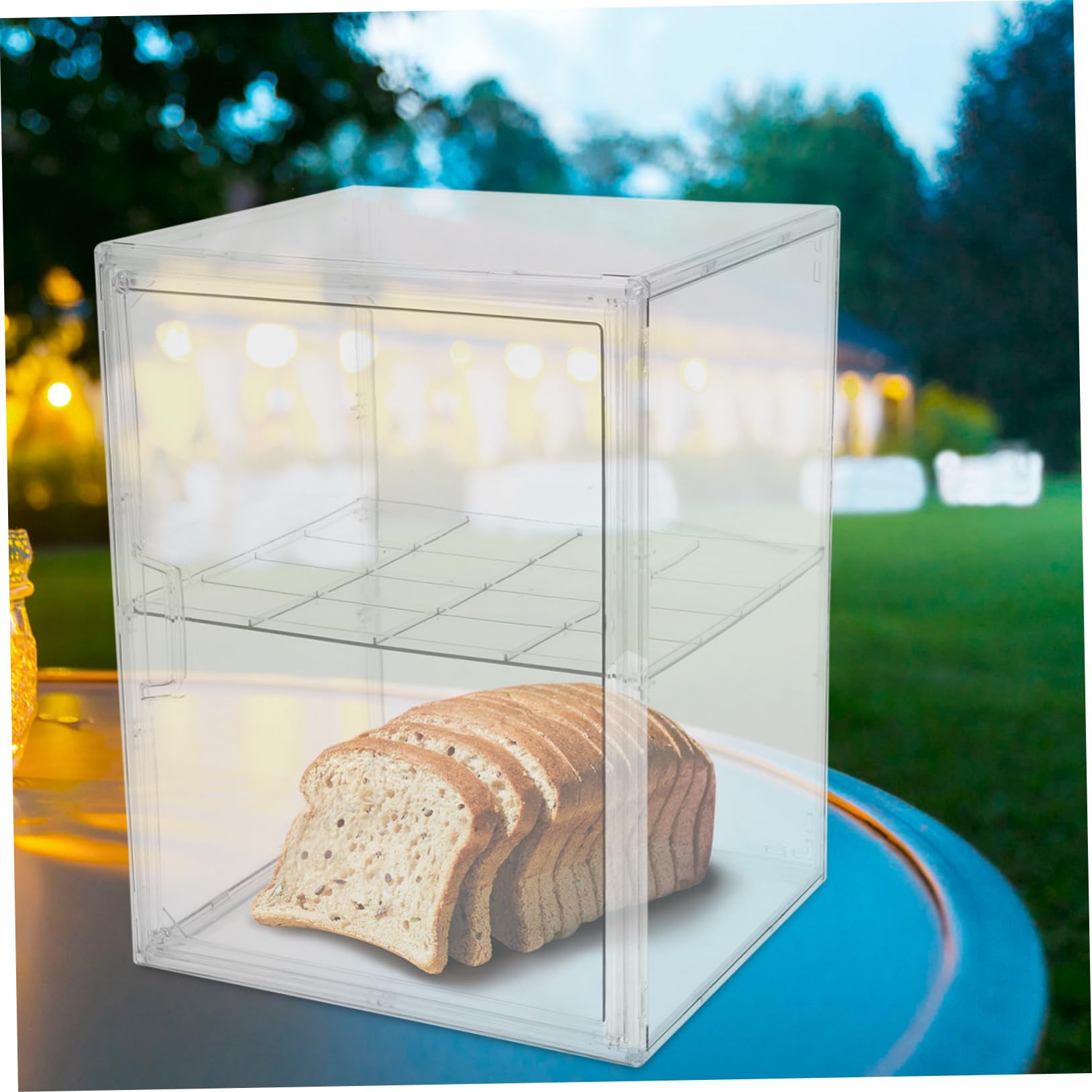 Cabilock Contenedor De Cocina Para Almacenar Pan Contenedor De Doble Capa Transparente Caja Para Alimentos De Cocina