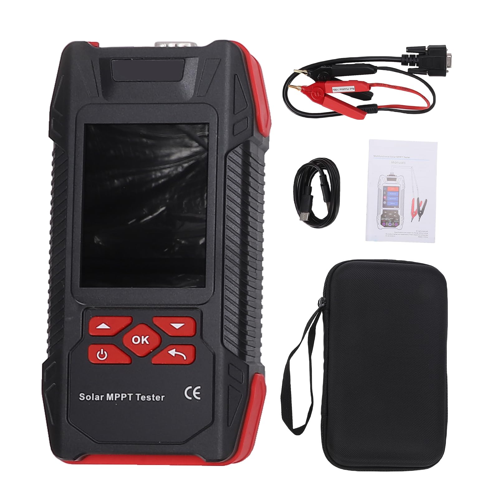 Weytoll Probador solar MPPT, pantalla de 3,2 pulgadas, voltaje 3-90 V, corriente 0-40 A, potencia 0-2000 W, analizador MPPT portátil con apagado automático para paneles solares