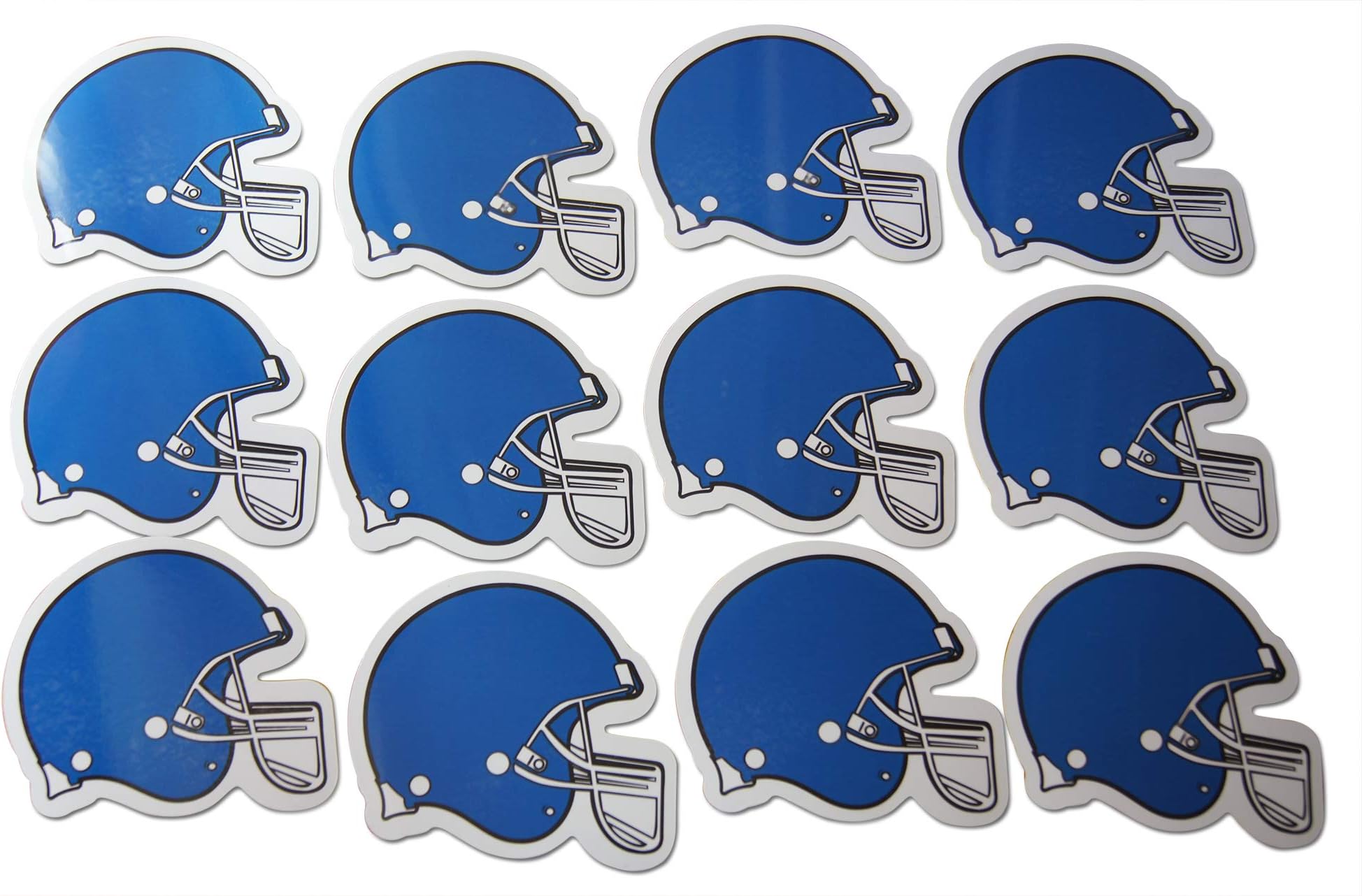 Novel Merk Football Helmet Blue Small Refrigerator Magnets Set for Party Favors & Carnival Prizes Miniature Design (12 Pieces)