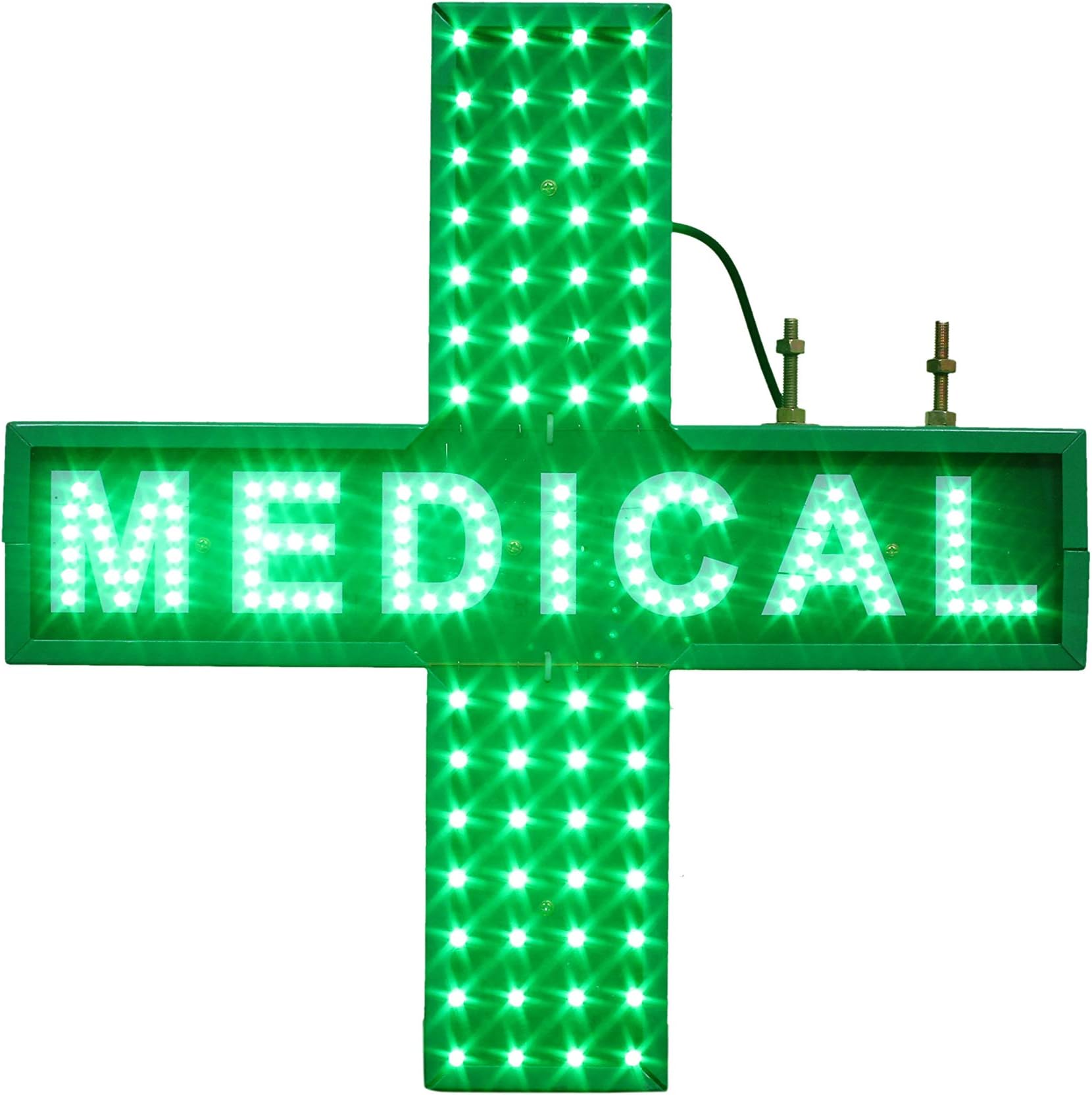 - SANLITES MEDICAL SIGNAGE LED SIGN BOARD FOR MEDICAL SHOP & PHARMACY-FLASHING-18 X 18- FLANGE WALL MOUNTABLE-STORE FRONT