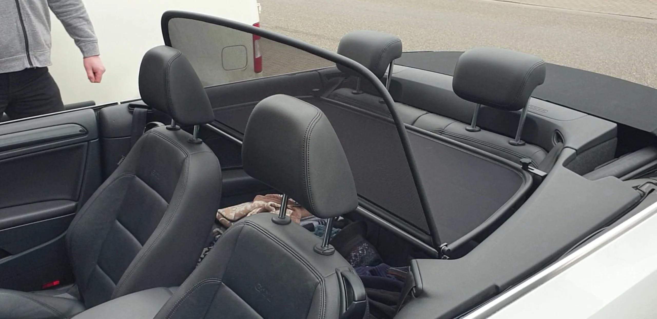Déflecteur de Vent Pliable Avec Fermeture Rapide Pour Volkswagen Golf 6 Cabriolet 2011-2016 Noir