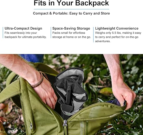 Miniatura 5 de Silla plegable para exteriores, silla de campamento portátil, ligera, compacta, sillas plegables al aire libre para camping, playa, césped, playa,