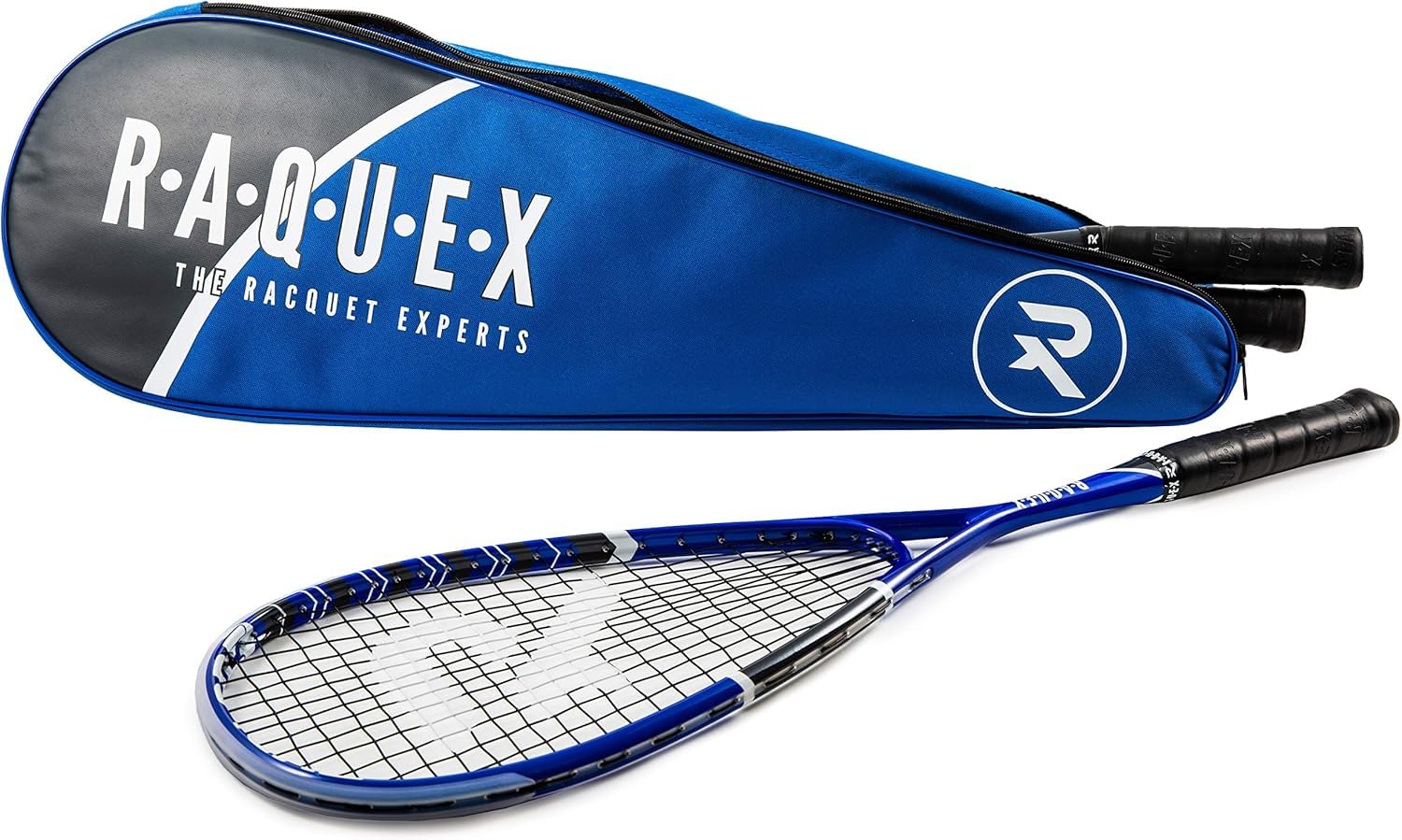Raquex Borsa tre racchette da badminton - Custodia per racchette da badminton o da squash, con tracolla regolabile - Borsa sportiva per racchette da uomo e da donna
