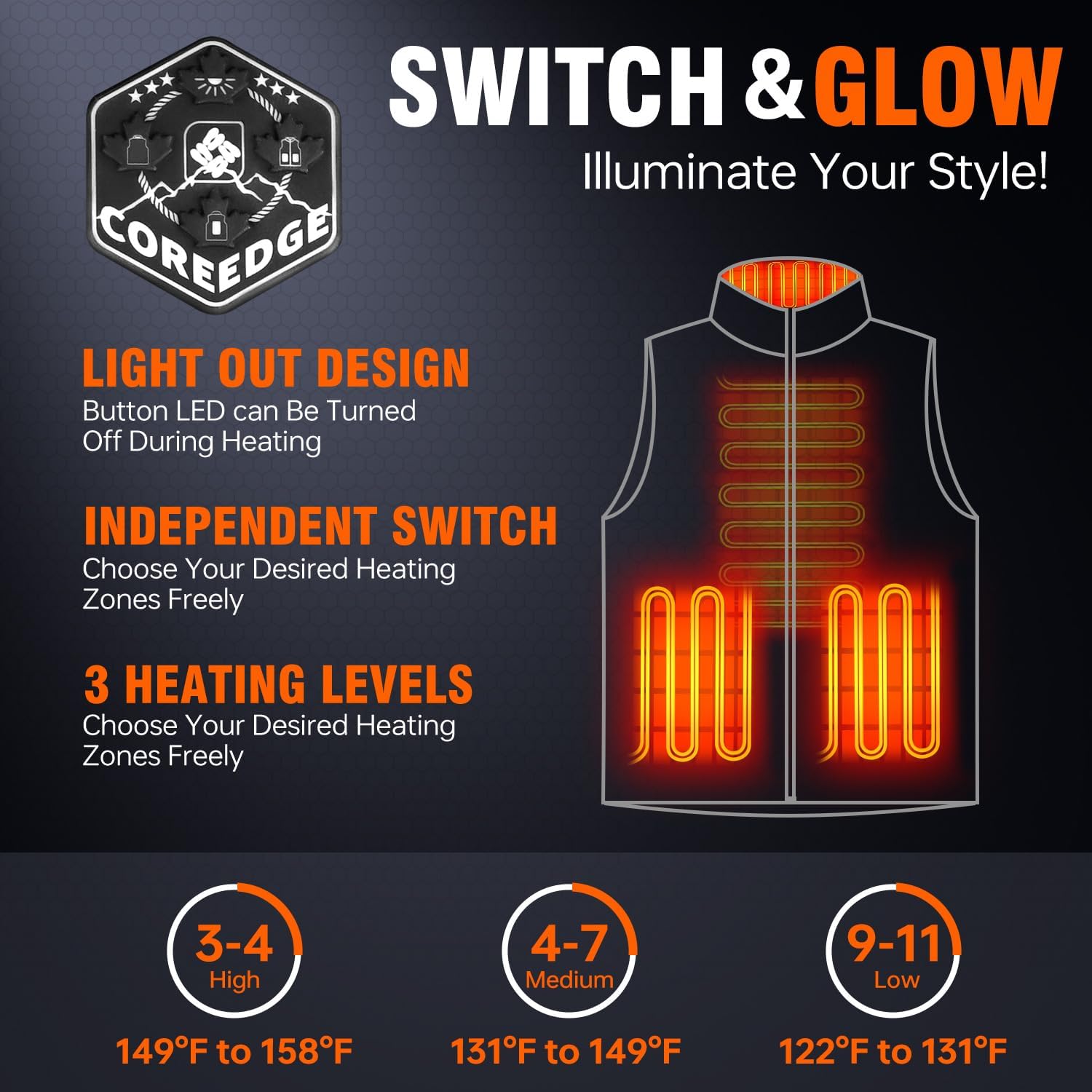 Women's Heated Vest with Battery Pack | Lightweight Puffer Vest with 3-Temp Settings Machine Washable - Image 4