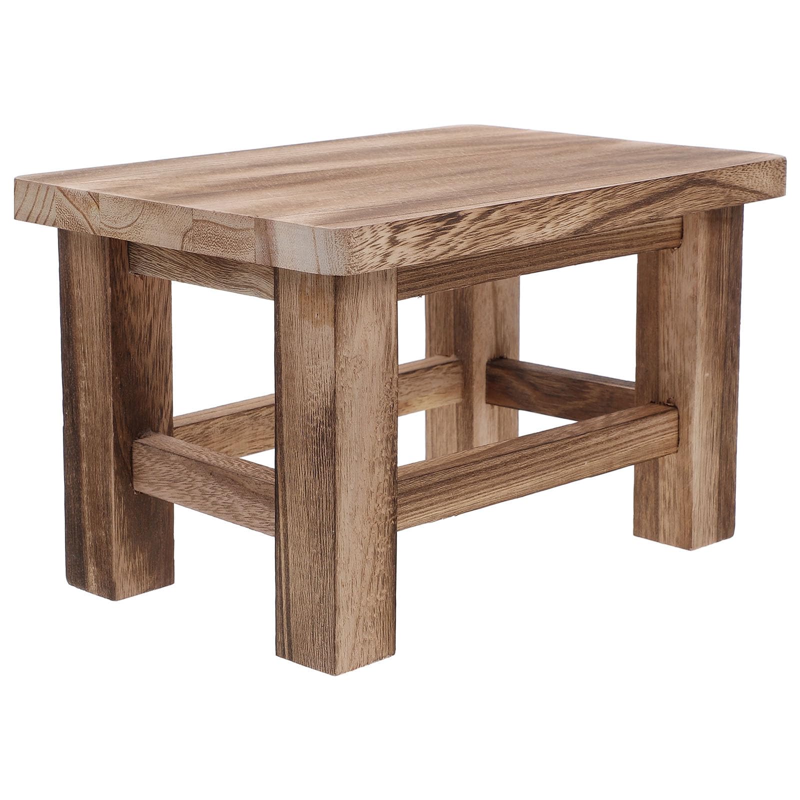 Taburete de Madera Maciza Pequeño, Vintage, Compacto