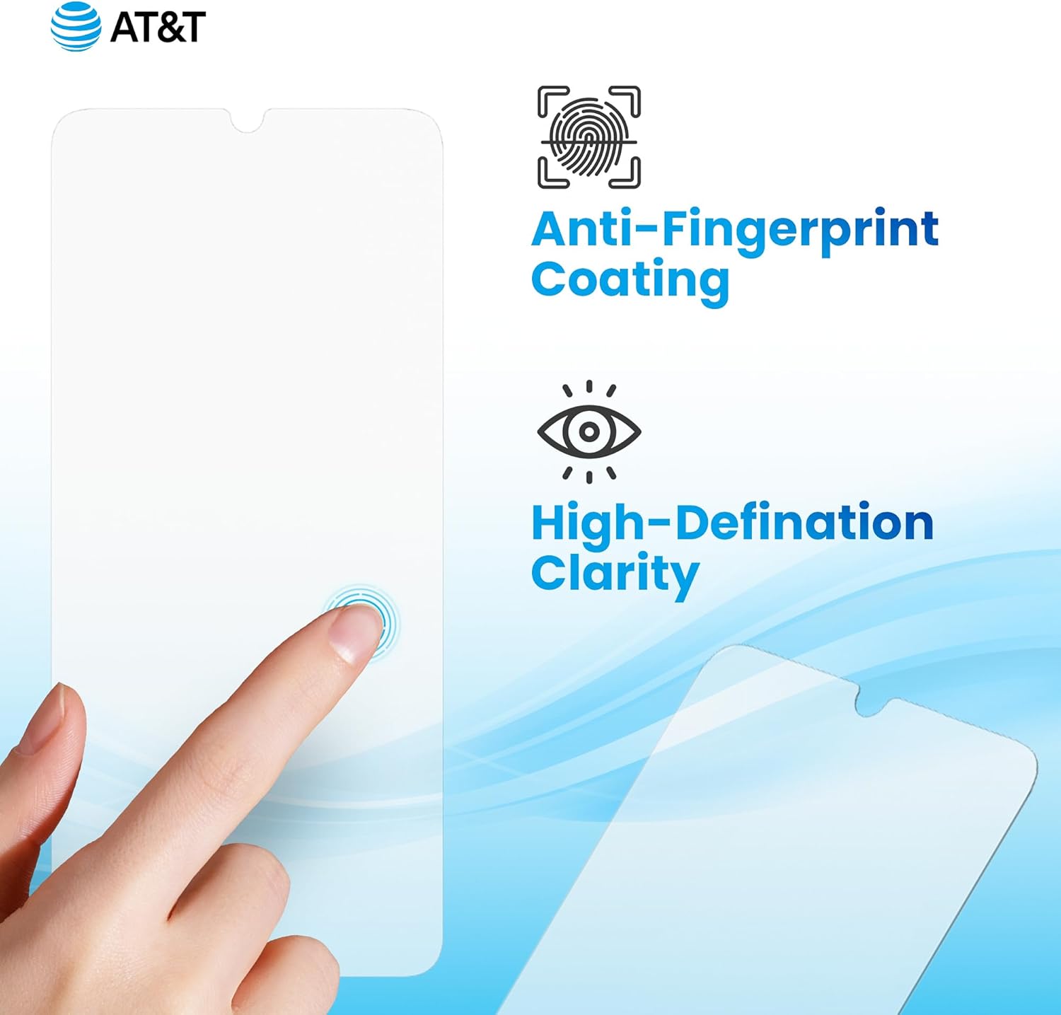 AT&T Essentials Grasp Case + Screen Protector for AT&T Verge – Shockproof Grip, Anti-Fingerprint Glass, 8ft Drop-Tested, Slim Black TPU 2-Piece Combo Kit