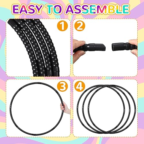 Vista 3 de Shappy - 6 piezas de aros de ejercicio desmontables ajustables, juguete de plástico, juguetes de patio de juegos, aros circulares