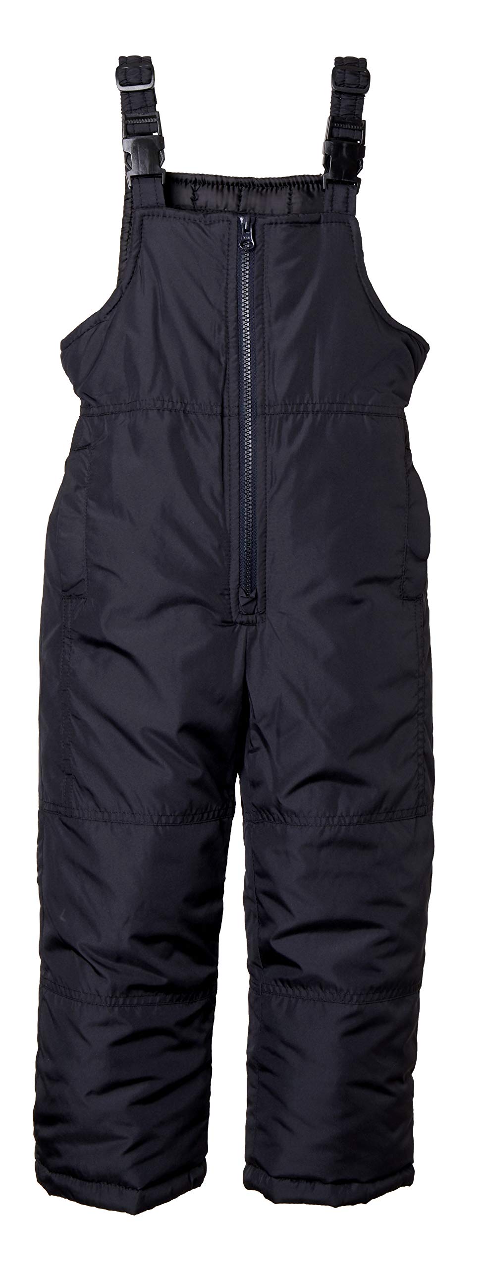 Sportoli Kids Water Resistant Snowboard Skiing Snowbib Snowpants Snow Bib Pants - Black (Size 4)