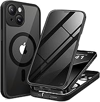 Vista 62 de BERFY Funda para iPhone 16 Pro, compatible con MagSafe, protector de pantalla de vidrio templado 9H integrado y protección de cámara, funda