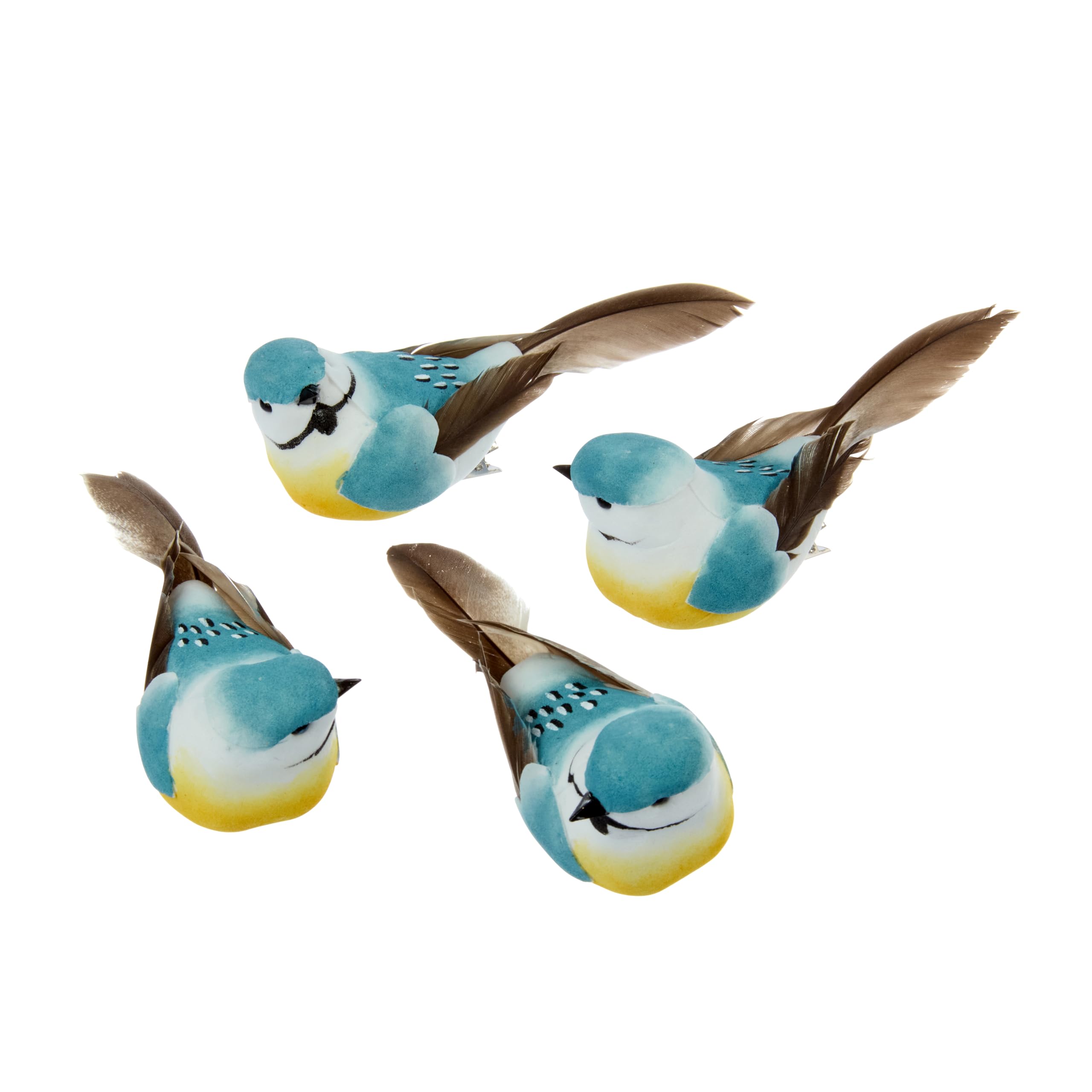 Smart Garden Multicolour Blue Tit Decorations – 4 Pack Clip-On Birds – Realistic Feather Effect – Tree, Wreath & Garland Décor – 5 X 11 Cm