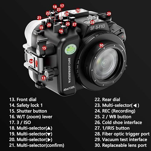 Miniatura 5 de Seafrogs - Carcasa submarina para Sony Alpha FX3 I FX30 [131.2 ft/130 pies] Funda impermeable para Sony ILME-FX3 I FX30 + FE 1.102-2.756 in