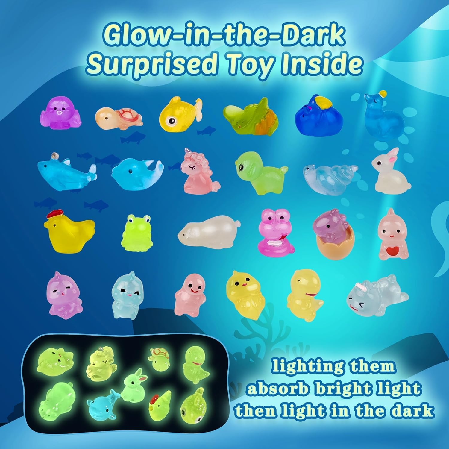 Bombes de bain pour enfants, 24 bombes de bain avec surprise phosphorescente à l'intérieur, bain moussant coloré naturel et biologique pour enfants, cadeau parfait pour garçons et filles