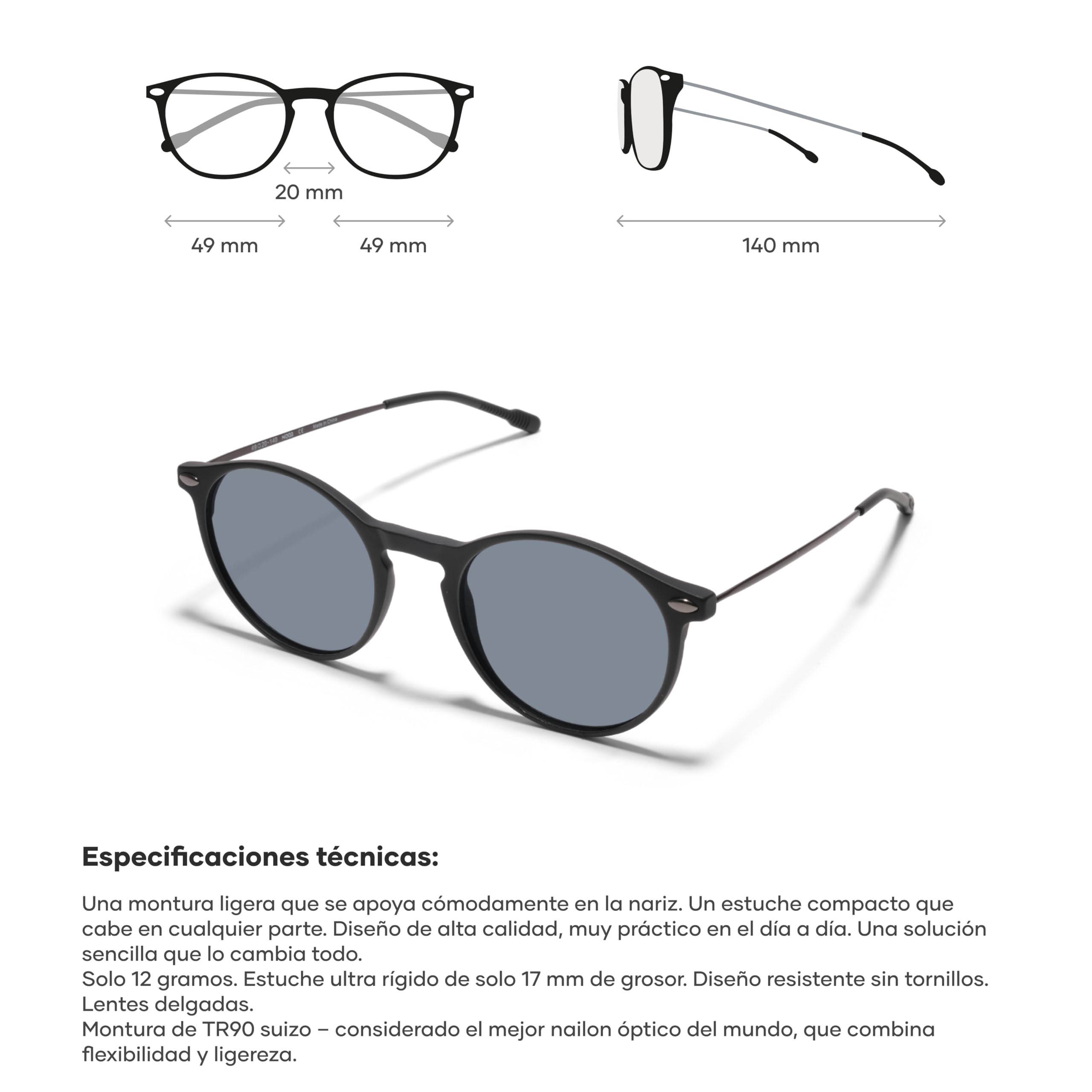 Nooz Cruz Gafas de lectura Unisex adulto (Pack de 1)